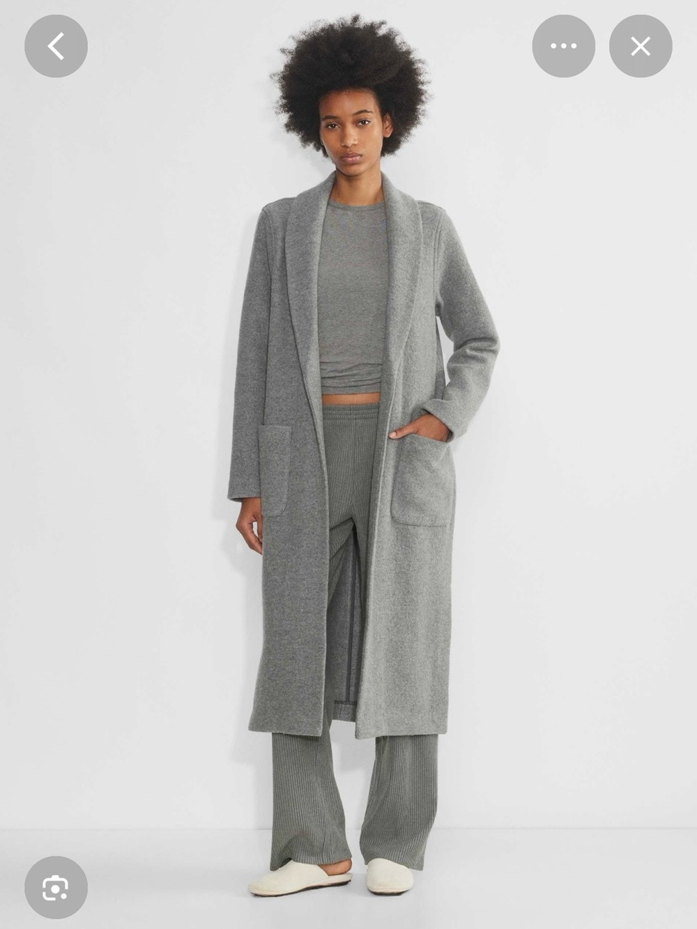 Long Grey Robe Cardigan Aritzia the Babaton group large merino wool jacket coat